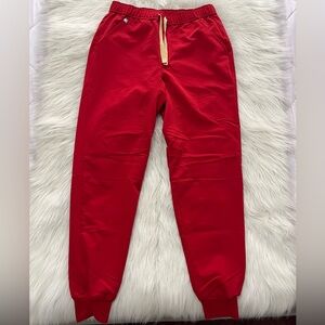Neon Red Figs Joggers